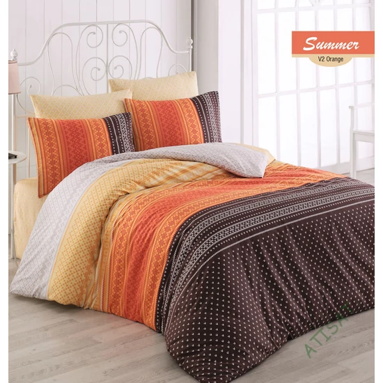 100% pamut renforcé ágyneműhuzat garnitúra SUMMER ORANGE